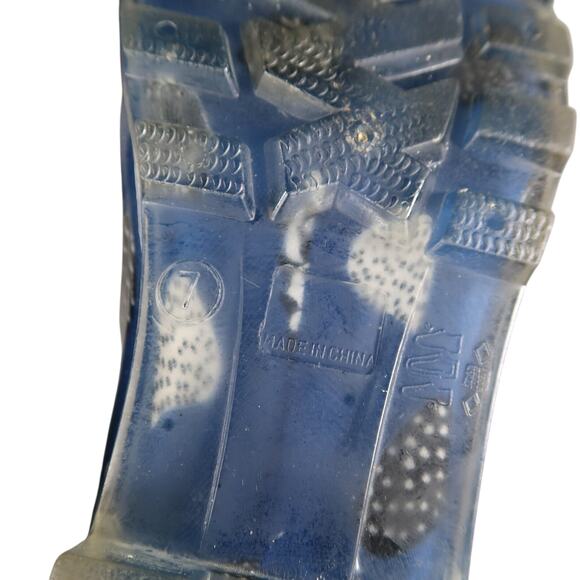 Toms Shoes Womens 7 Rain Boots Rubber Print Pull On Cabrilla Round Toe Blue Tall - Picture 15 of 15